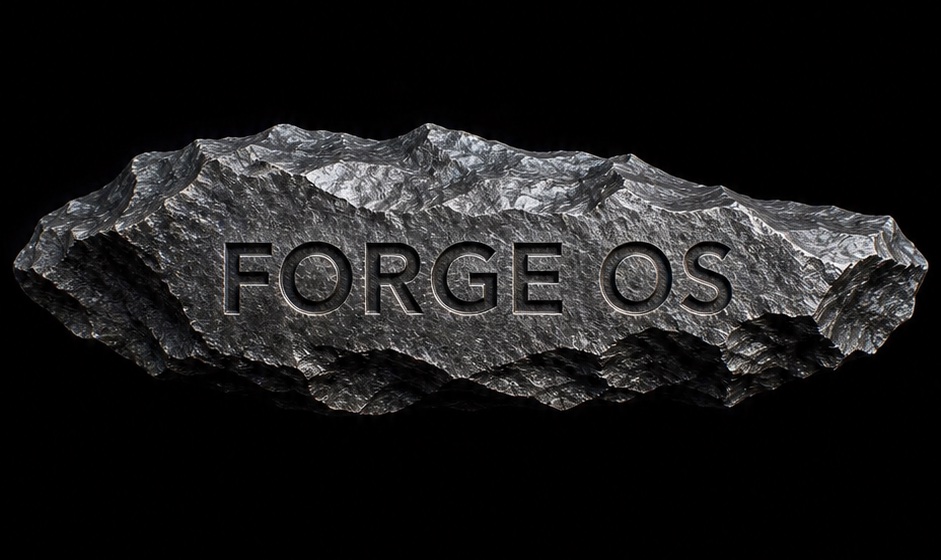 FORGE OS — carved silex stone